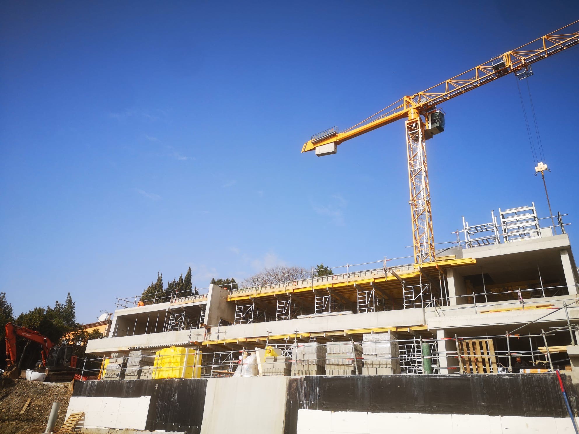 Chantier de la Villa Révolution : structure béton et coffrages